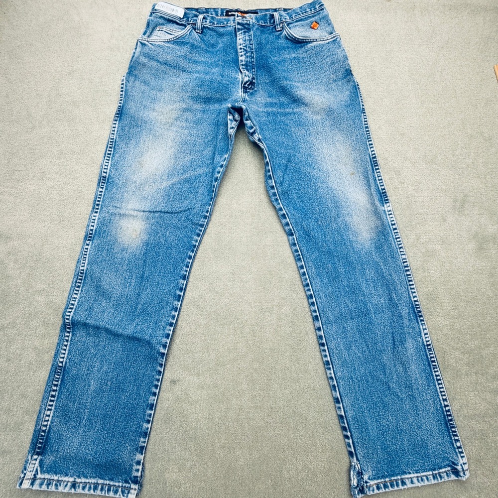 Wrangler FR Flame Resistant Relaxed Fit Jeans Mens 40x36 Blue Denim 10FR31MWZ - Picture 3 of 16